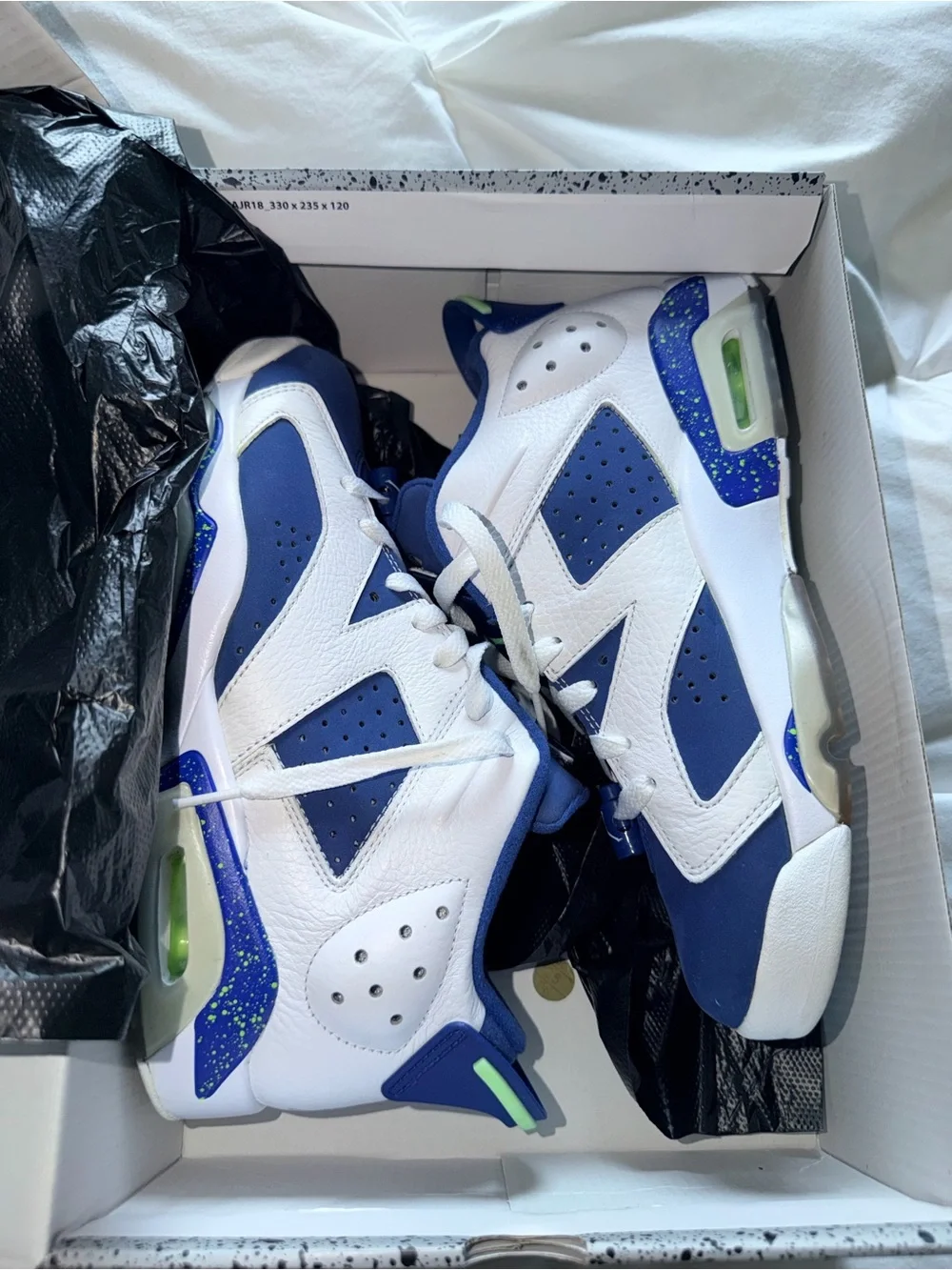 Air Jordan 6 Retro Low Insignia Blue Ghost Green Men’s 8.5